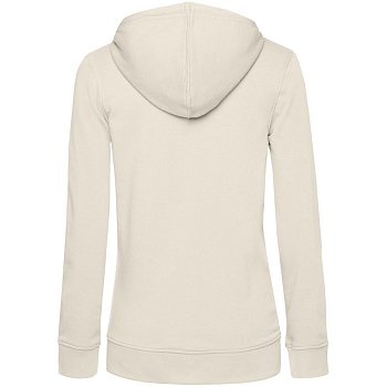 Толстовка на молнии с капюшоном женская BNC Inspire (Organic), молочно-белая
