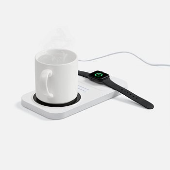 Беспроводное зарядное устройство с подогревом кружки Hot Task, белое
