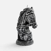 Свеча фигурная «Бюст лошади», серебристая