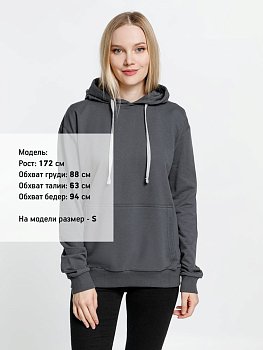 Толстовка с капюшоном Kirenga, темно-серая (графит)