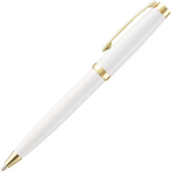 Ручка шариковая Letra Gold, глянцевая, белая