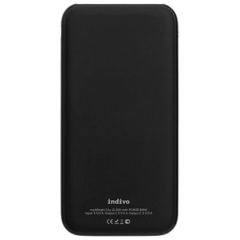 Аккумулятор с подсветкой markBright City, 10000 мАч, черный