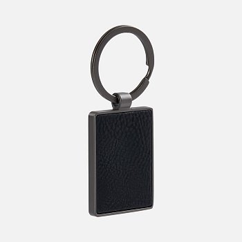 Брелок Gun Metal Leather Rectangle, графитовый