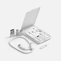 Органайзер с беспроводной зарядкой и набором адаптеров Octopod, белый