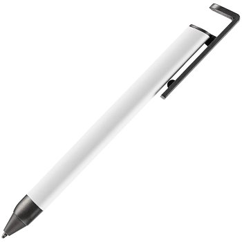 Ручка шариковая Standic с подставкой для телефона, белая