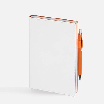Ежедневник White Shall, недатированный, бело-оранжевый