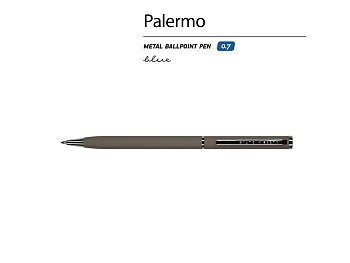 Ручка шариковая автоматическая BrunoVisconti® PALERMO цвет корпуса серый, soft-touch, 0.7 мм