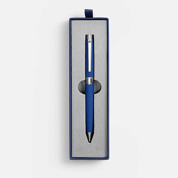 Ручка шариковая Broad Ring Soft Touch в футляре, синяя