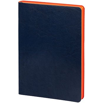 Ежедневник Doppio, недатированный, синий с оранжевым