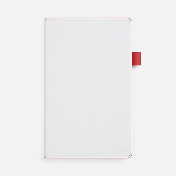 Ежедневник White Shall, недатированный, бело-красный