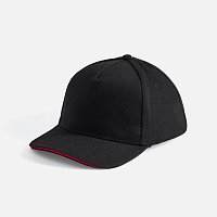 Бейсболка Long Beach, черная с красным