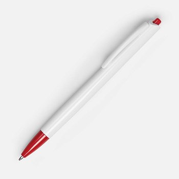 Ручка шариковая Tick, белая с красным
