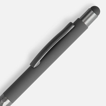 Ручка шариковая Digit Soft Touch со стилусом, серая