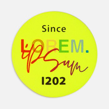 Наклейка тканевая Lunga Round, M, желтый неон